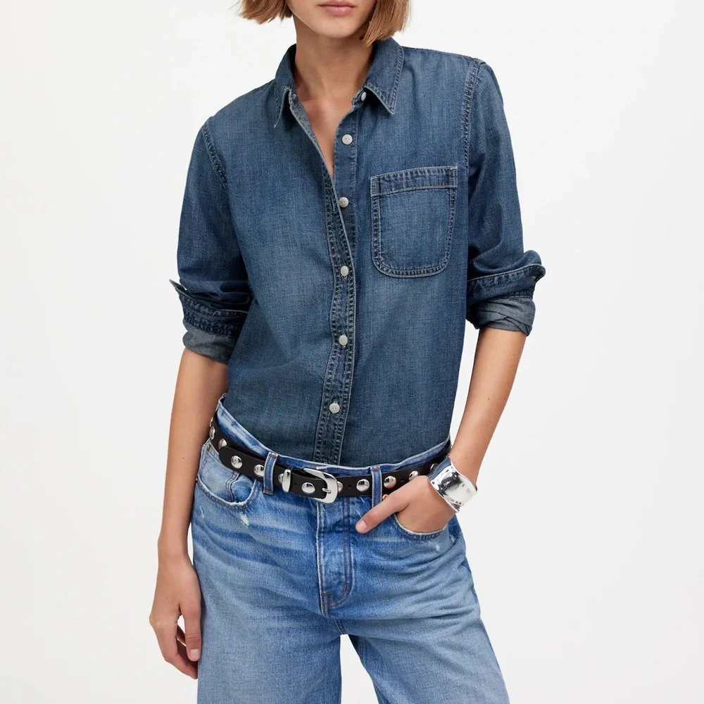 Madewell Indigo Denim Button-Up Shirt